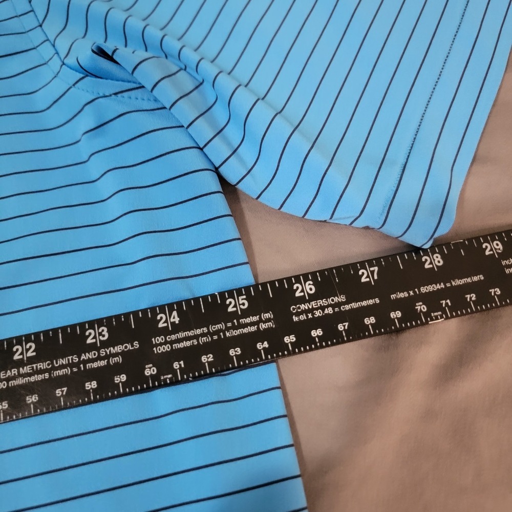 Peter Millar Summer Comfort Polo Men's XL Blue Striped Short Sleeve No Logos - Picture 4 of 7
